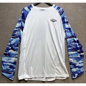 Palmyth Men’s Fishing XL Shirt Tuna Patriotic Long Sleeve UV Sun Protection